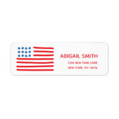 手描きアメリカ国旗 ラベル (正面)