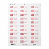 手描きアメリカ国旗 ラベル (フルシート)