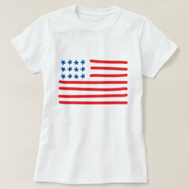 手描きアメリカ国旗 Tシャツ
