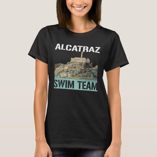 手描きアルカトラズ泳ぎチーム Tシャツ (正面)