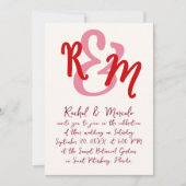 手描きアンパサンドイニシャル結婚ズ 招待状 (正面)