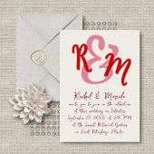 手描きアンパサンドイニシャル結婚ズ 招待状