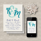 手描きアンパサンドイニシャル結婚ズ 招待状