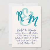 手描きアンパサンドイニシャル結婚ズ 招待状 (正面)