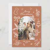 手描きアーチフォトクリスマスカード シーズンカード (正面)