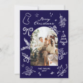 手描きアーチフォトクリスマスカード シーズンカード (正面)