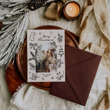 手描きアーチフォトクリスマスカード