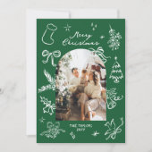 手描きアーチフォトクリスマスカード シーズンカード (正面)