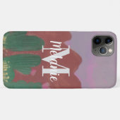 手描きアートのサボテンの砂漠の山々 Case-Mate iPhoneケース (裏面(横))