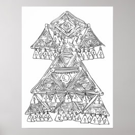 手描きアートのポスタートライバルジュエリー ポスター