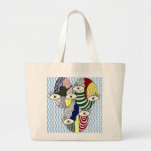 手描きアートトート – エステティックSketchSpillバッグ ラージトートバッグ (正面)