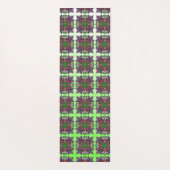 手描きアートドラゴンフライマンダラパープルライムグリーン ヨガマット (裏面)