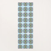 手描きアートバタフライマンダラパープルカラフル ヨガマット (裏面)