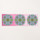 手描きアートバタフライマンダラパープルカラフル ヨガマット (正面(横))