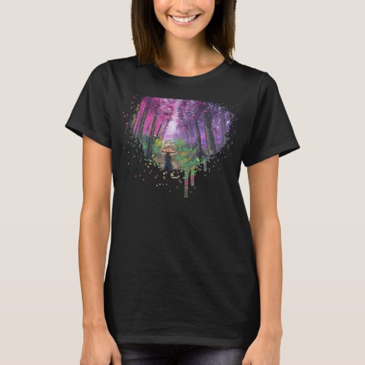 手描きアートワーク - 一人歩き Tシャツ (正面)
