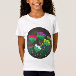 手描きアート作品 - バタフライボルッサム Tシャツ