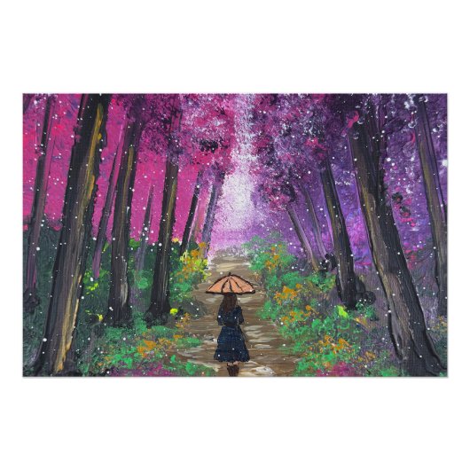 手描きアート作品 - 一人歩き ポスター (正面)