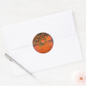 手描きアート作品 - 黄金の夕日 ラウンドシール (封筒)