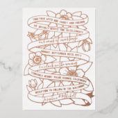 手描きアート&クラフツアンティーク結婚ズ 箔招待状 (正面)