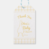 手描きイエローグース間抜けニュートラル赤ちゃんシャワー ギフトタグ (正面)