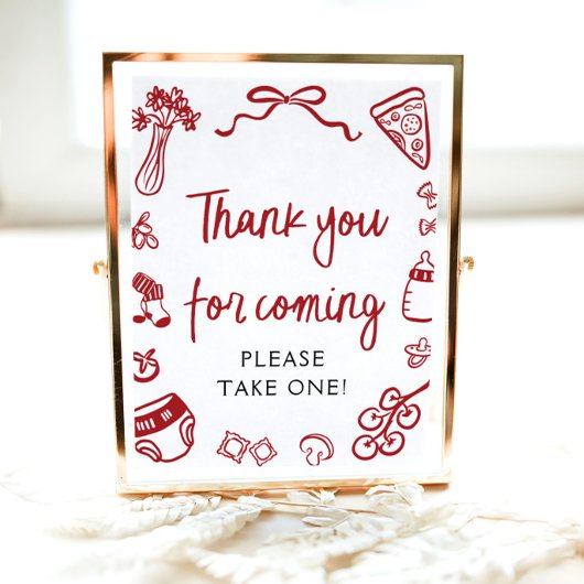 手描きイタリアンお礼来のサイン ポスター