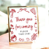 手描きイタリアンお礼来のサイン ポスター