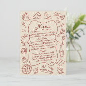 手描きイタリアンウェディングメニュー メニュー (スタンド正面)
