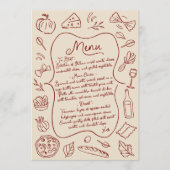 手描きイタリアンウェディングメニュー メニュー (正面)