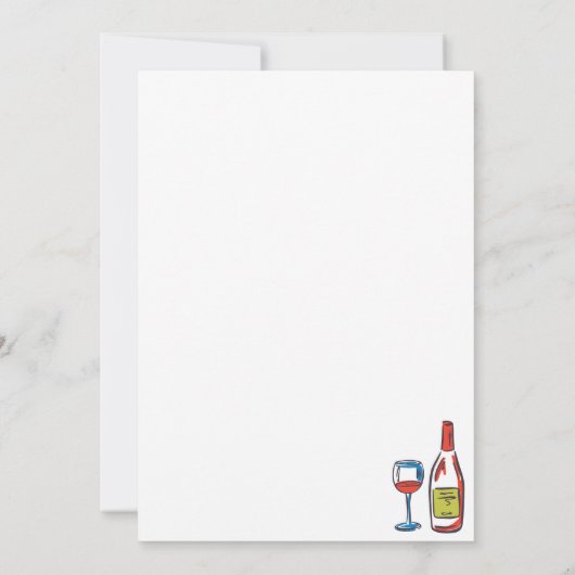 手描きイタリアンシーフードワイン50誕生日 招待状 (裏面)