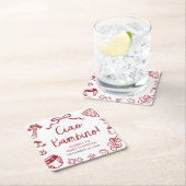 手描きイタリアンピザチャオバンビノベイビーシャワー スクエアペーパーコースター (インサイチュ)