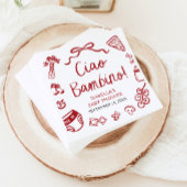 手描きイタリアンピザチャオバンビノベイビーシャワー スタンダードカクテルナプキン