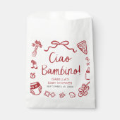 手描きイタリアンピザチャオバンビノベイビーシャワー フェイバーバッグ (正面)