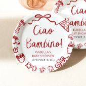 手描きイタリアンピザチャオバンビノベイビーシャワー ペーパープレート