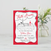 手描きイタリアンピザ ワインディナー パーティー 招待状 (スタンド正面)