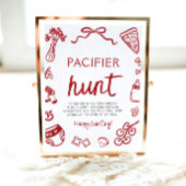 手描きイタリアンベビーおしゃぶり狩りベビーシャワー ポスター