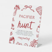 手描きイタリアンベビーおしゃぶり狩りベビーシャワー 台座サイン (正面)