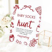 手描きイタリアンベビーソックス狩りベビーシャワー 台座サイン