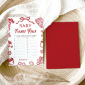 手描きイタリアンベビー名競走ベイビーシャワーゲーム 招待状