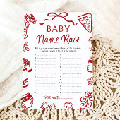 手描きイタリアンベビー名競走ベイビーシャワーゲーム 招待状