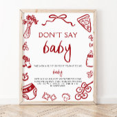 手描きイタリアンベビー言わないベビー赤ちゃんシャワー ポスター