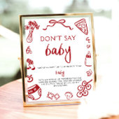 手描きイタリアンベビー言わないベビー赤ちゃんシャワー ポスター