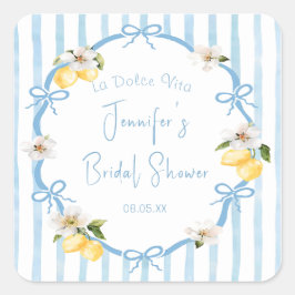 手描きイタリアン沿岸レモンブライダルシャワー スクエアシール