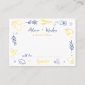 手描きイタリアン ブライダルシャワー アドバイス＆ウィッシュ エンクロージャーカード (正面)