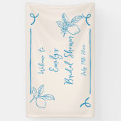 手描きイタリアン レモン ブライダルシャワーのお出迎え 横断幕 (縦)