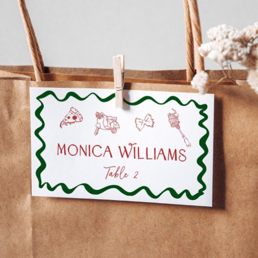 手描きイタリアン That's Amore ピザ 手書き プレイスカード