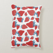 手描きイチゴの継ぎ目の無い柄。バックグラウンド アクセントクッション (裏面(縦))