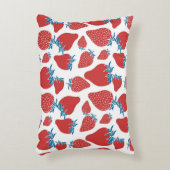 手描きイチゴの継ぎ目の無い柄。バックグラウンド アクセントクッション (正面(垂直))