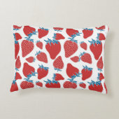 手描きイチゴの継ぎ目の無い柄。バックグラウンド アクセントクッション (裏面)