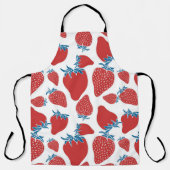 手描きイチゴヴィンテージ模様 エプロン (正面)