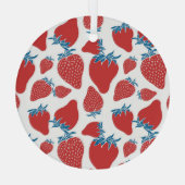 手描きイチゴヴィンテージ模様 ガラスオーナメント (裏面)